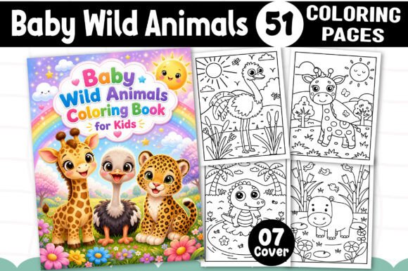 Baby Wild Animals Coloring Pages Graphics