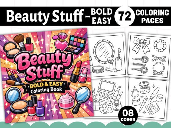 Bold and Easy Beauty Stuff Coloring Book