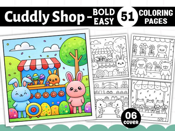 Bold and Easy Cuddly Shop Coloring Pages & Graphics