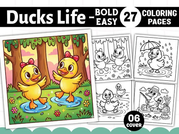 Bold and Easy Ducks Life Coloring Pages & Graphics