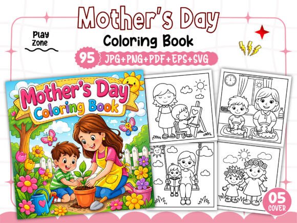 Bold and Easy Mother’s Day Coloring Pages & Graphics