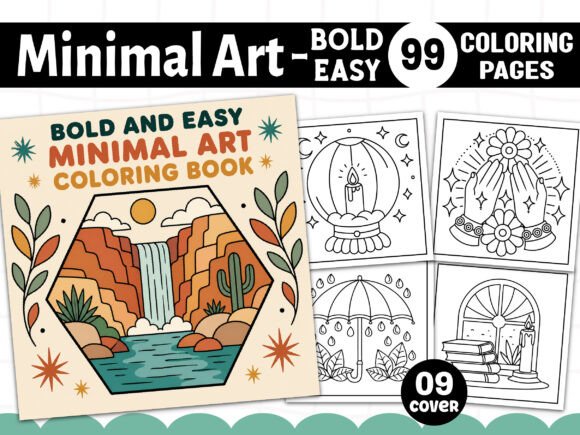 Bold Easy Minimal Art Coloring Pages