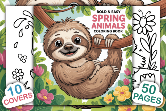 Bold Easy Spring Animals Coloring Pages Graphics