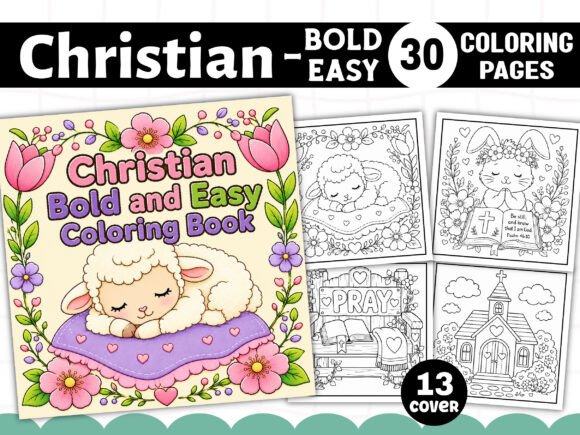 Christian Bold and Easy Coloring Book Graphics