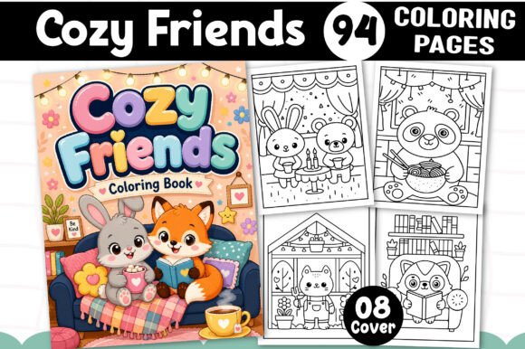 Cozy Friends Coloring Pages for Adults