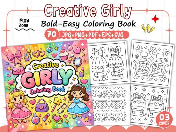 Creative Girly Coloring Pages Graphics