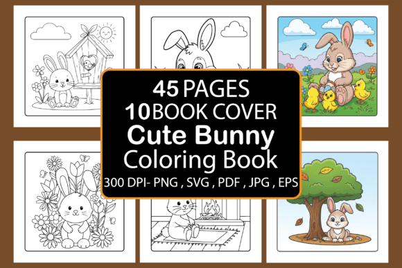 Cute Bunny Coloring Pages Graphics