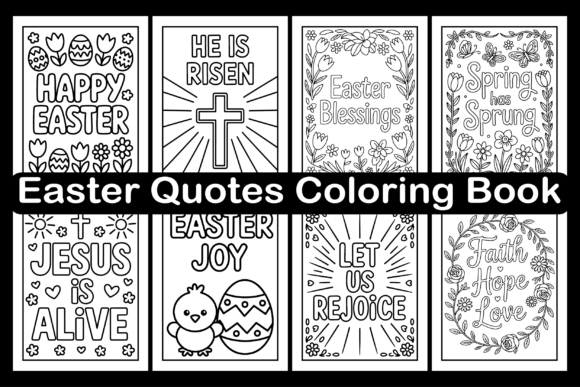 Easter Quotes Coloring Book: Graphics & Coloring Pages