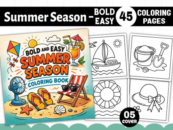 Easy Summer Season Coloring Pages Graphics