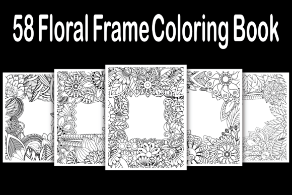 Floral Frame Coloring Pages Graphics