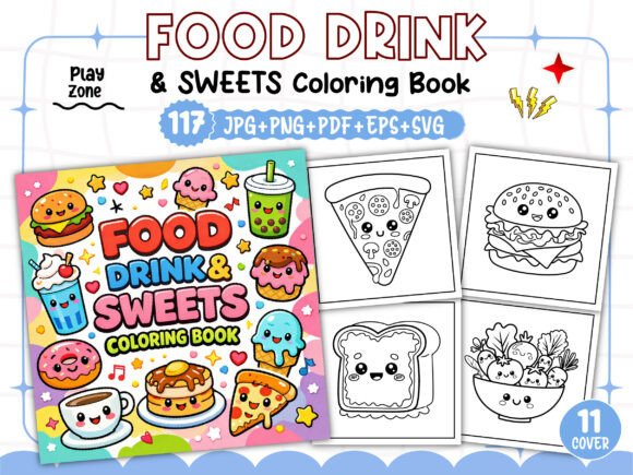 Food Drink Sweets Coloring Book