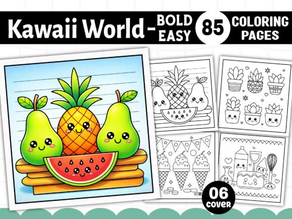 Kawaii World Coloring Pages Graphics