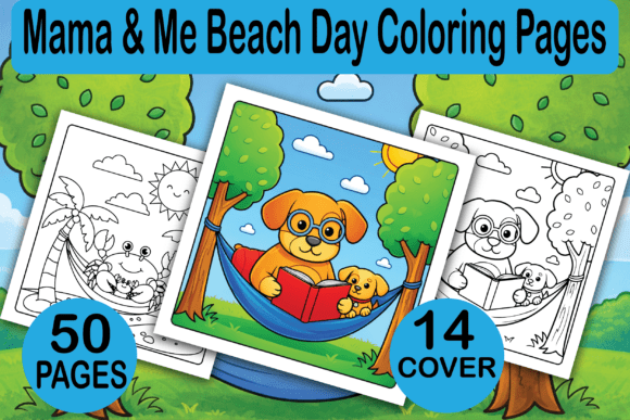 Mama Me Beach Day Coloring Pages Graphics