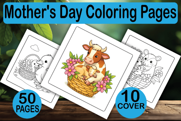 Mother’s Day Coloring Pages: Graphics for Editorial & Publishing