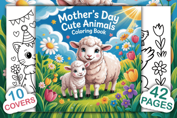 Mother’s Day Cute Animals Coloring Book: Graphics & Coloring Pages