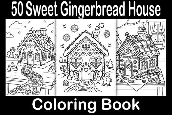 Sweet Gingerbread House Coloring Pages Graphics