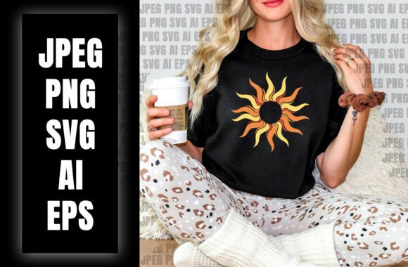 Vibrant Sun Symbol: Graphics for T-Shirt Designs & Local Branding
