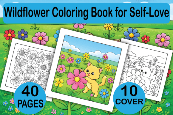 Wildflower Coloring Book for Self-Love: Graphics & Coloring Pages